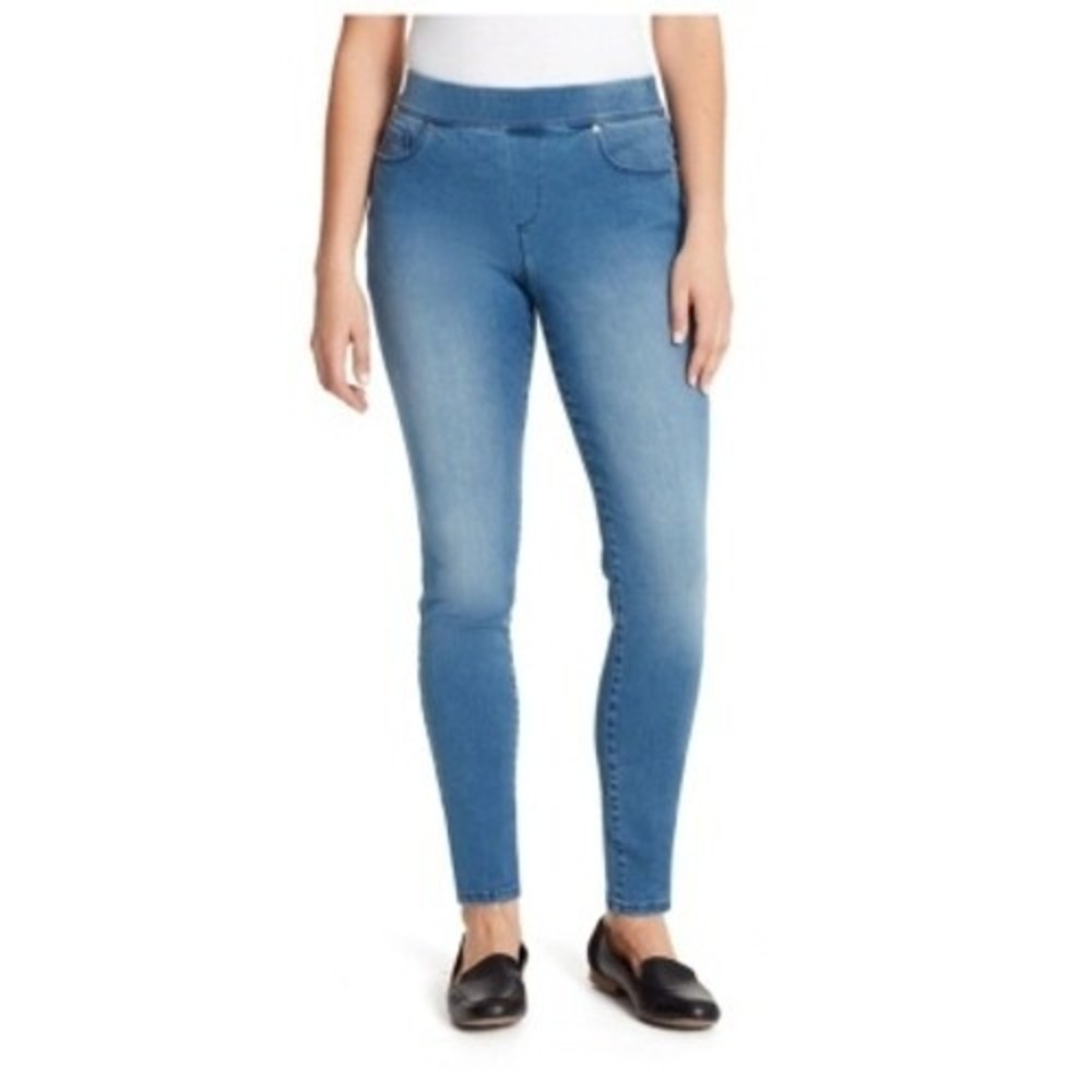 Gloria Vanderbilt Avery Pull On Slim Jeans Womens 4 Blue Stretch Skinny Jegging